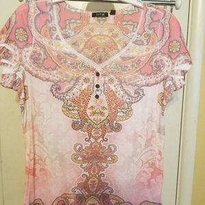 Pink Moroccan design T sz M